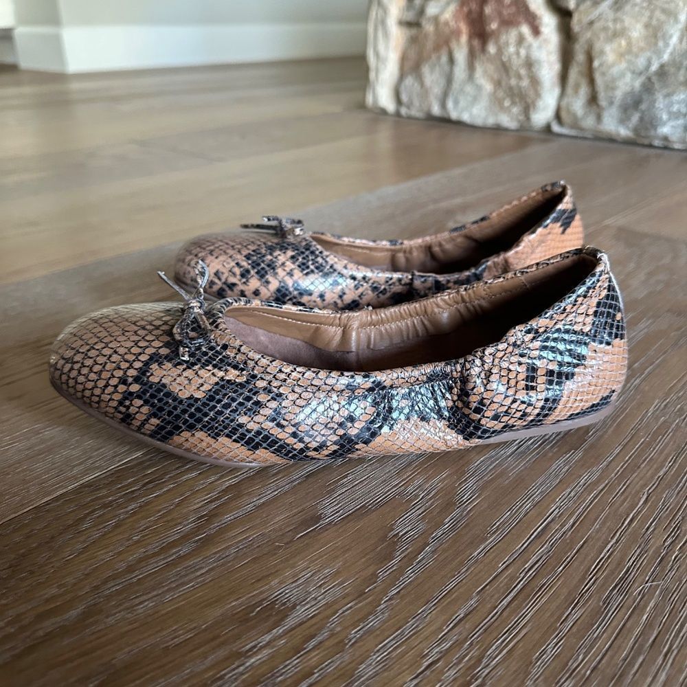 Seychelles Breathless Snake Print Square Toe Ballet Flats Size 7 NWOB - Picture 9 of 13